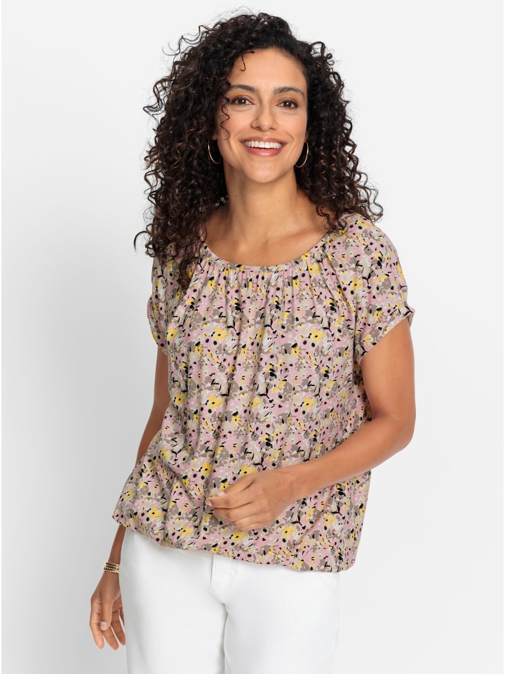 

Рубашка с круглым вырезом с принтом гортензии желтого цвета WITT WEIDEN