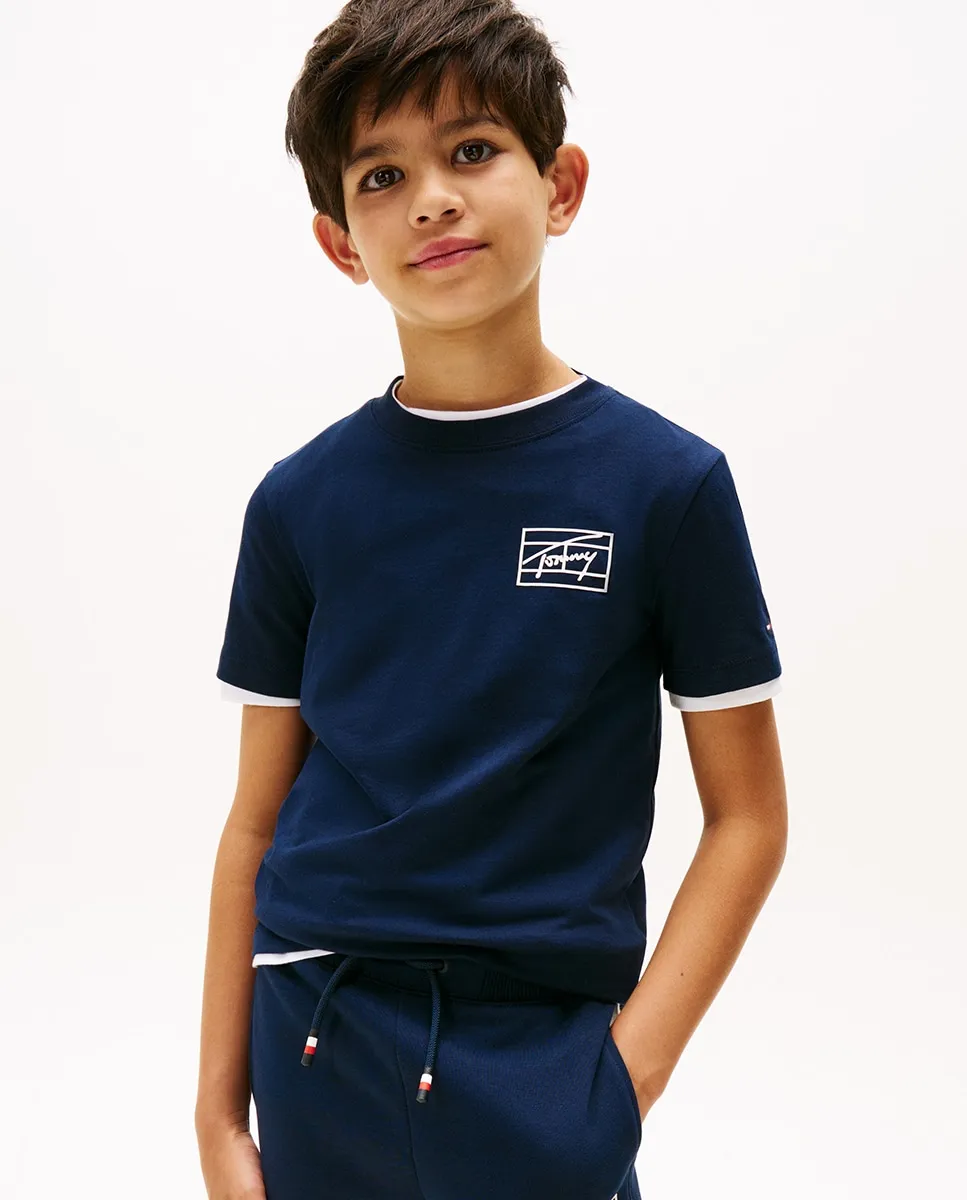 

Футболка с коротким рукавом для мальчика с логотипом в стиле Varsity Tommy Hilfiger, темно-синий