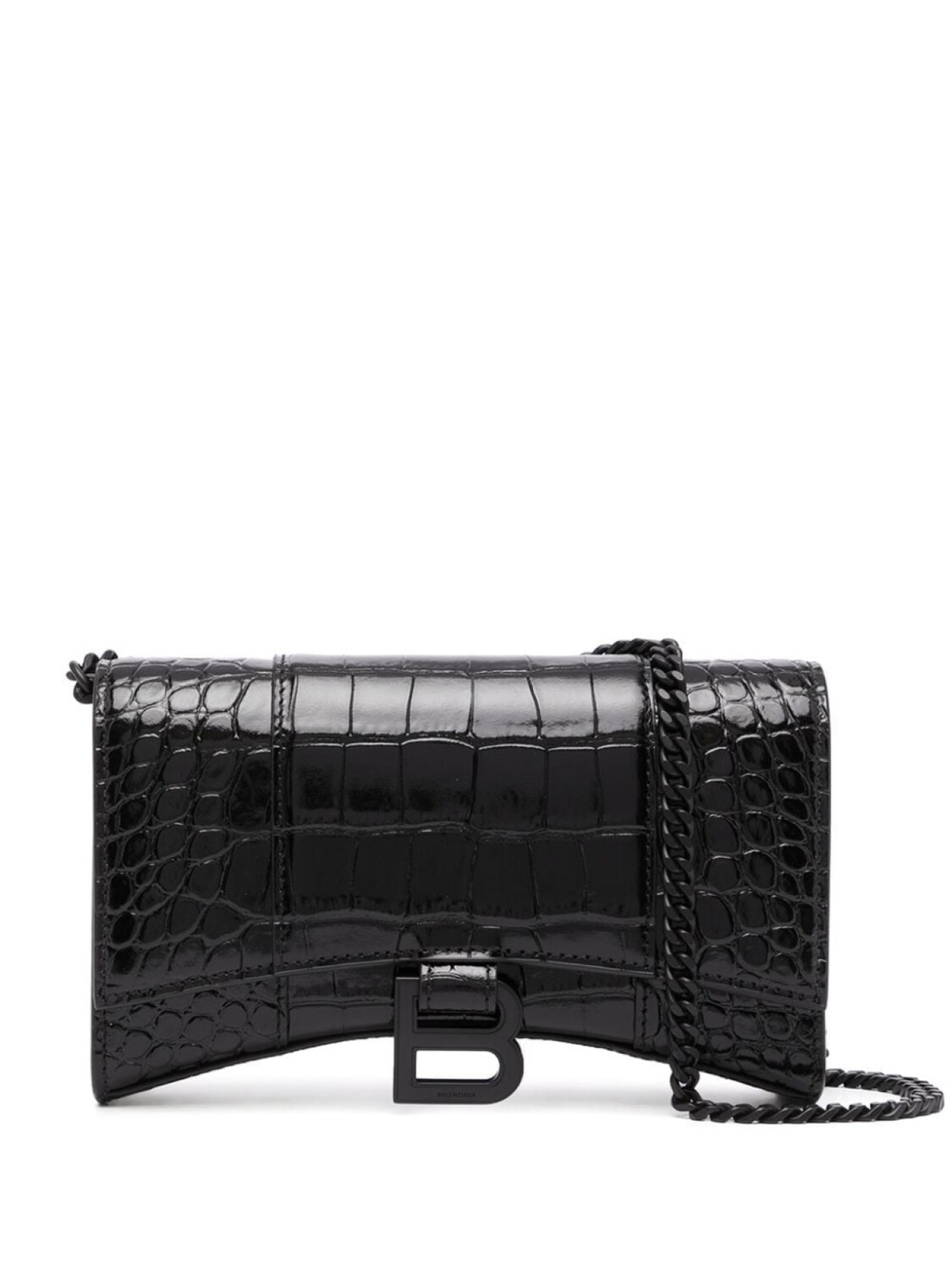 

Balenciaga кошелек Hourglass с тиснением под крокодила, черный