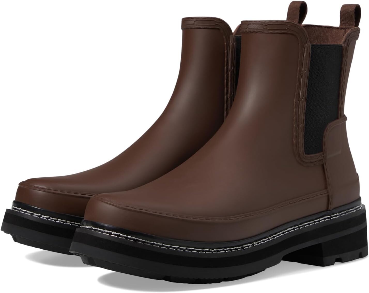 

Резиновые сапоги Refined Stitch Detail Chelsea Hunter, цвет Brown Bolt/Black