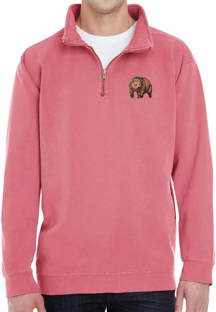 

Толстовка с молнией на четверть и нашивкой с медведем Kodiak Brown Grizzly Buy Cool Shirts