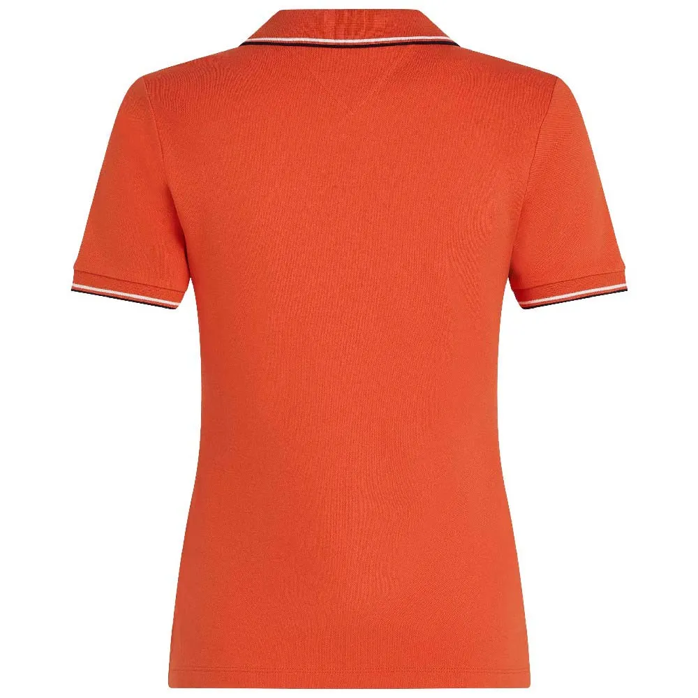 Поло с коротким рукавом Tommy Hilfiger Open Slim Fit, оранжевый — фото 2