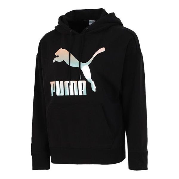 

Толстовка classics logo hoodie 'black white' Puma, черный