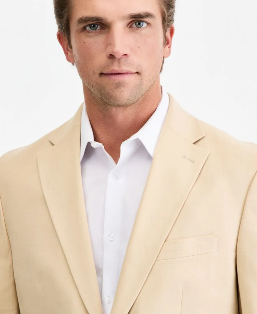 Мужской пиджак современного кроя из льняной смеси Tommy Hilfiger, Light Tan — фото 2