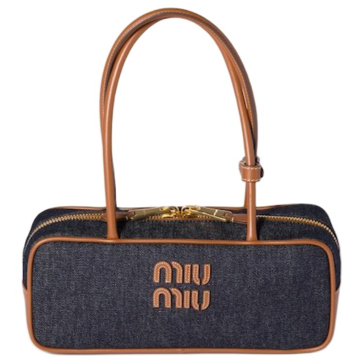 MIU MIU Женская сумка через плечо из денима синего цвета — фото 2