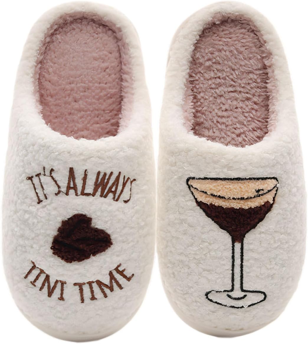 

RNTVIC Мужские и женские домашние теплые тапочки с антискользящей подошвой из плюша, 7-martini