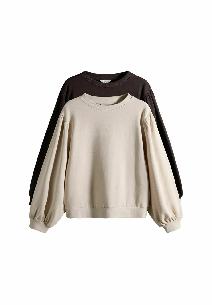 

Толстовка THE SET 2 PACK RELAXED CREW NECK PUFF SLEEVE, Chocolate Brown/Cream/Brown, Коричневый, Толстовка THE SET 2 PACK RELAXED CREW NECK PUFF SLEEVE, Chocolate Brown/Cream/Brown