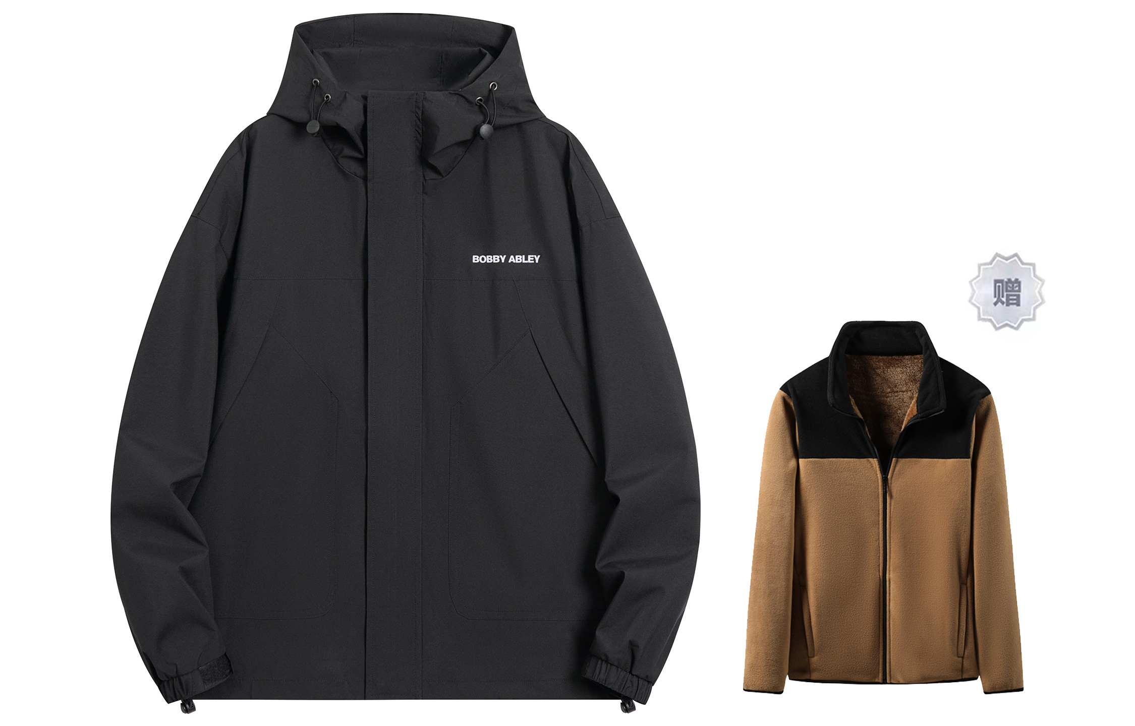 

BOBBY ABLEY Куртка Unisex, Black (Comes with Fleece-Lined Liner in Khaki)
