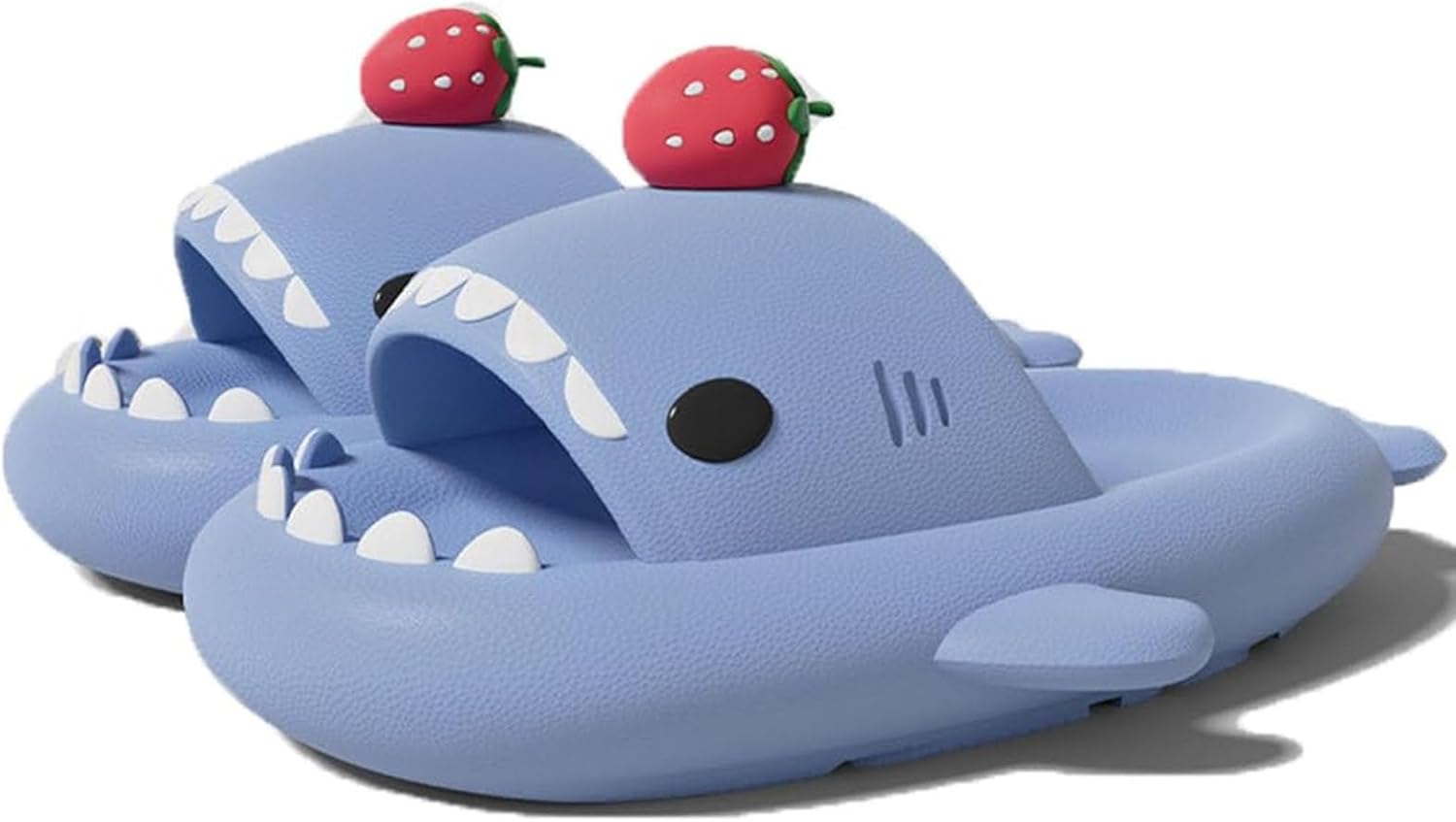

Тапочки с клубничной акулой, тапочки Cloud Shark с толстой подошвой, унисекс, милые мультяшные акулы, мягкие пляжные тапочки Generic, синий