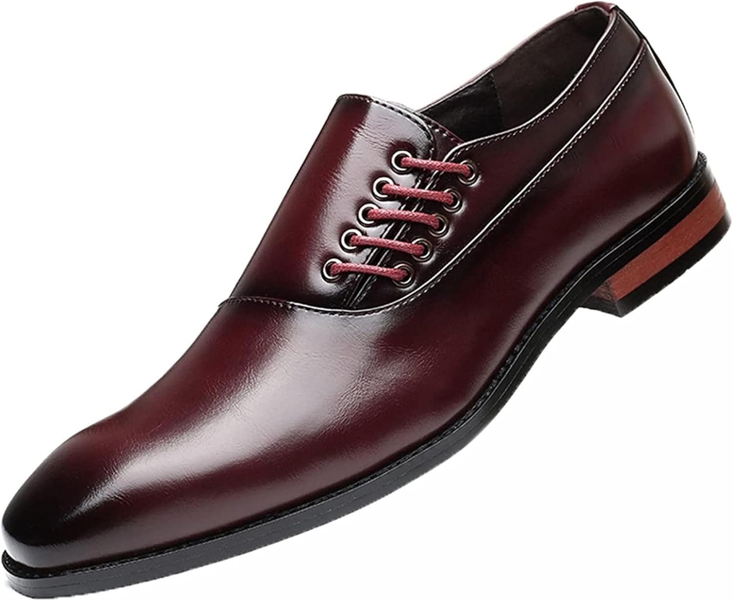 

Мужские классические туфли Yiozoi на шнуровке с острым носком, нескользящие, для торжественных случаев, свадеб, офиса и деловых встреч, красный