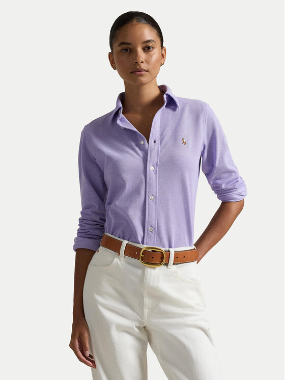 

Рубашка облегающего кроя Polo Ralph Lauren, фиолетовый