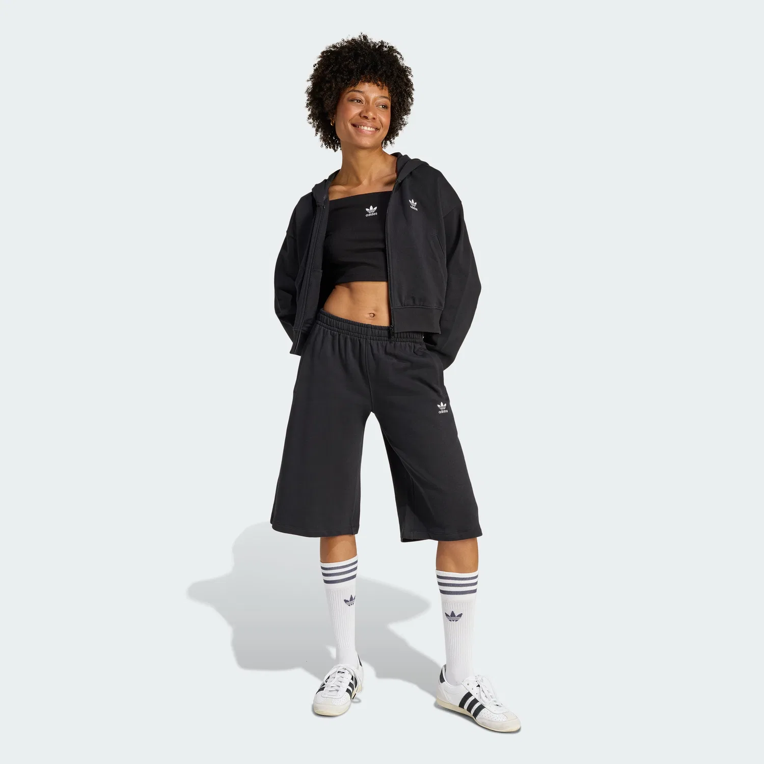 Женское укороченное худи на молнии Essential French Terry от Adidas — фото 3