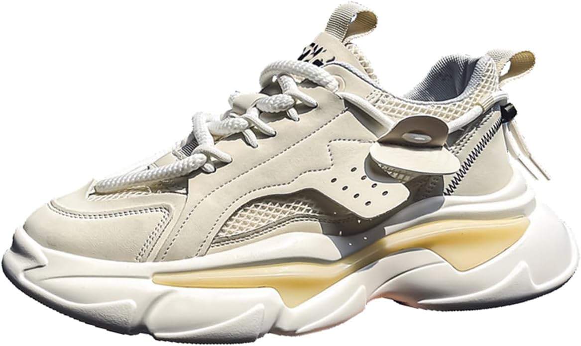 

Мужские массивные кроссовки для ходьбы, модные кроссовки с цветными вставками, легкие, дышащие, ретро, повседневные Zhoupulp, слоновая кость