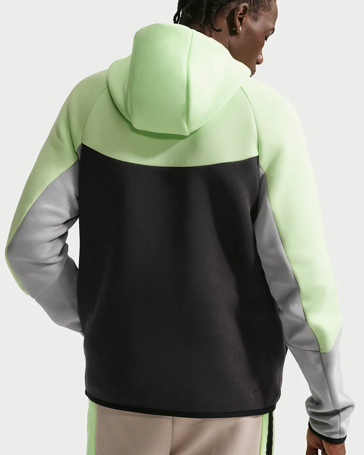 Мужская флисовая ветровка Nike Tech на молнии, Light Liquid Lime/Anthracite/Light Smoke Grey/Black — фото 2