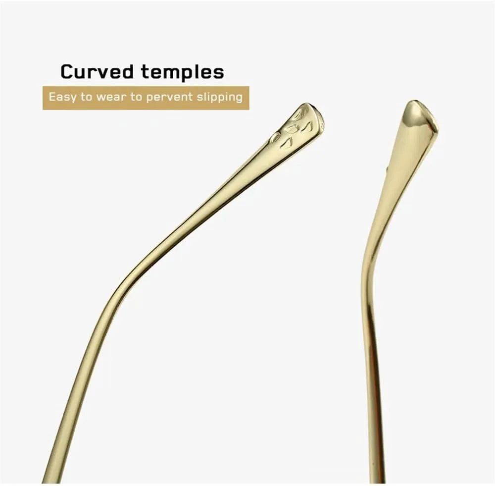 

Мужские солнцезащитные очки без оправы из сплава, женские солнцезащитные очки без оправы с градиентным переходом, модные ретро-очки с многоугольным оправой KTUCN, 02