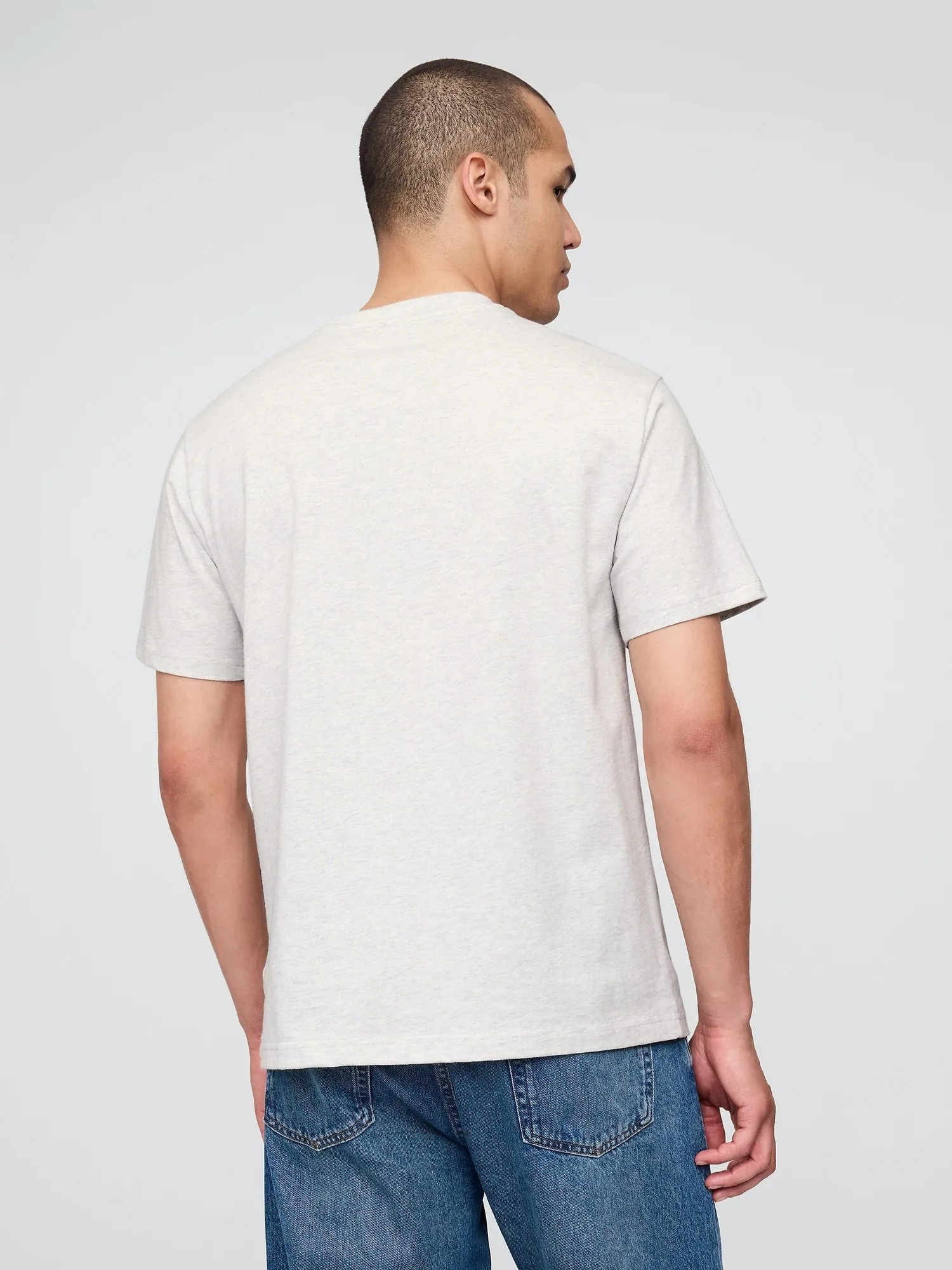 (U)■Футболка с графическим принтом "Public Enemy" в стиле casual/PUBLIC ENEMY GAP, PALE_GREY_HEATHER_BC01 — фото 4