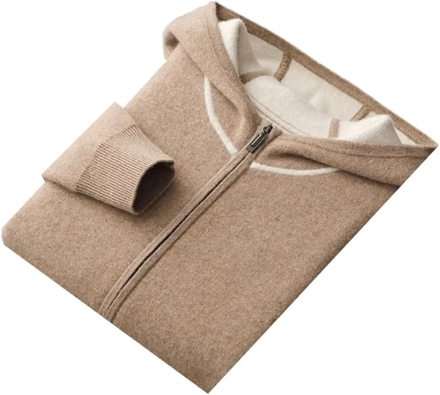 

Мужской кашемировый кардиган с капюшоном, теплый и уютный для осени и зимы