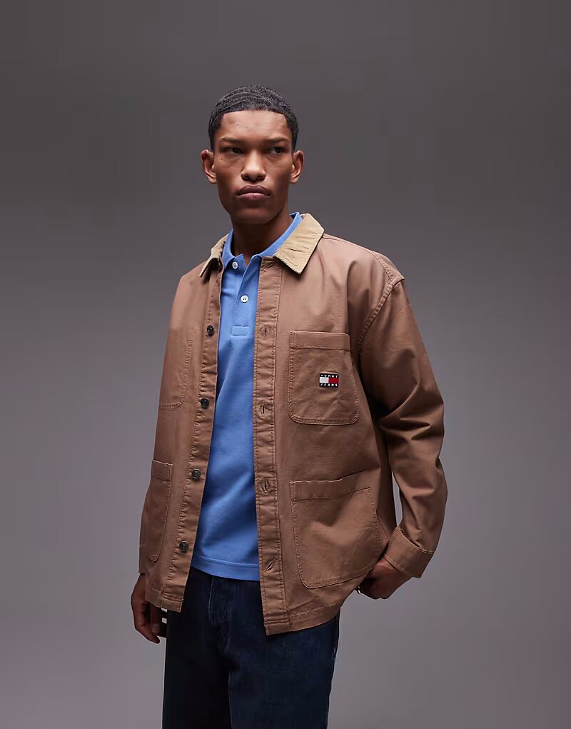 

Вельветовая рубашка Tommy Jeans коричневого цвета