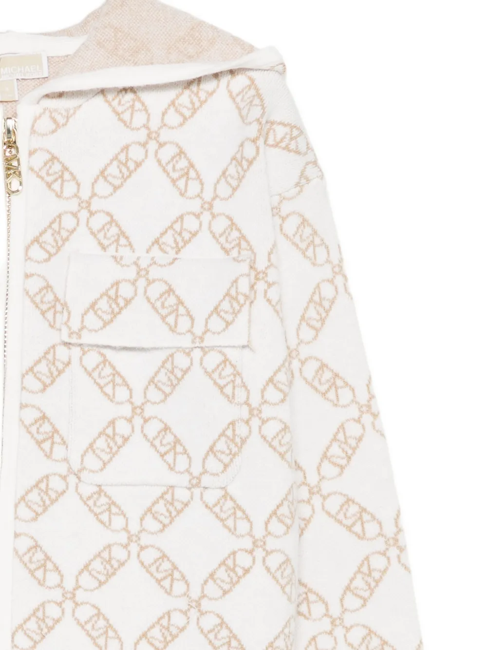 Худи с застежкой-молнией и узором Michael Kors Kids, белый — фото 3