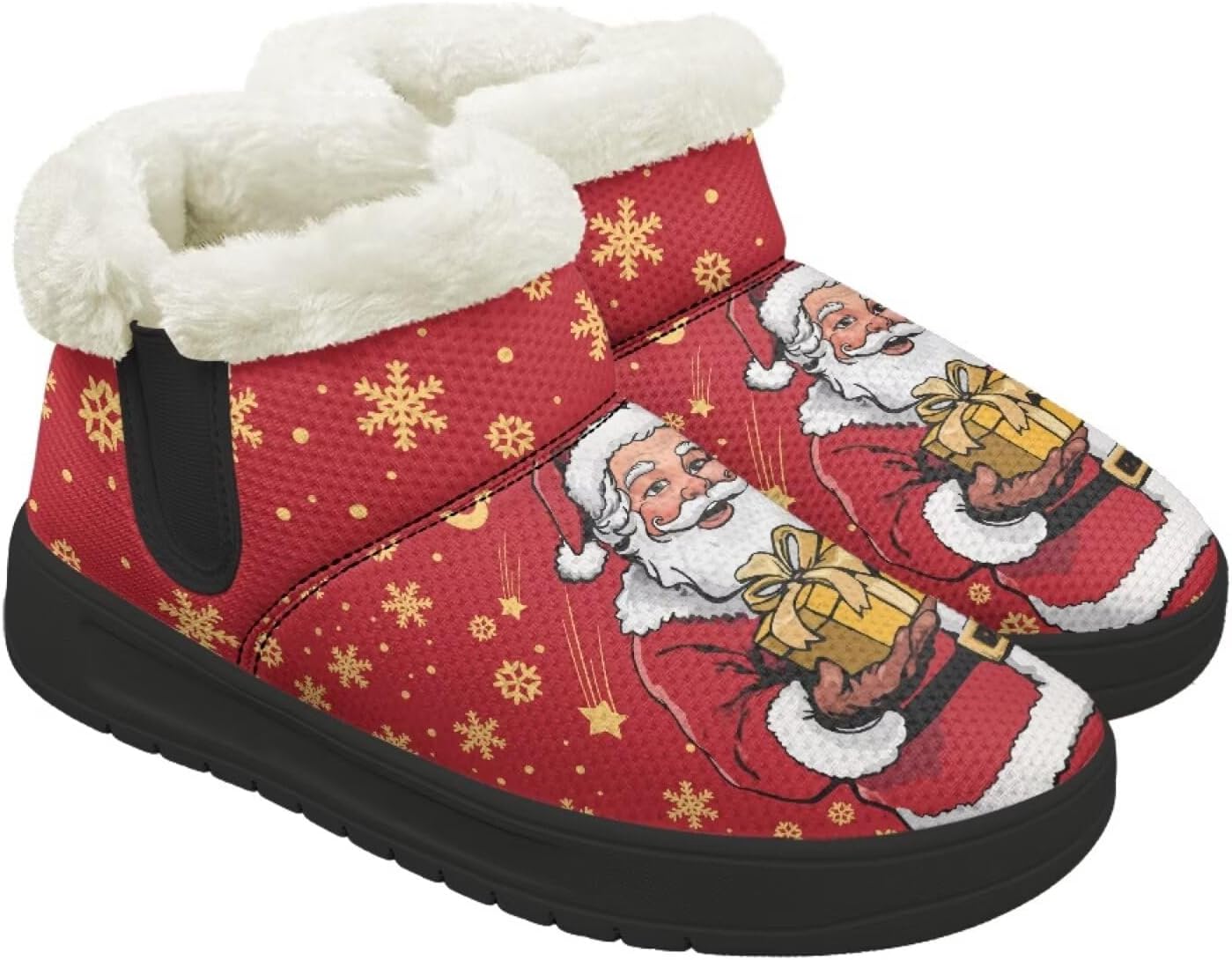 

Мужские зимние ботинки Qoiuvncy slip-on с меховой подкладкой, теплые мягкие зимние сапоги с черной подошвой