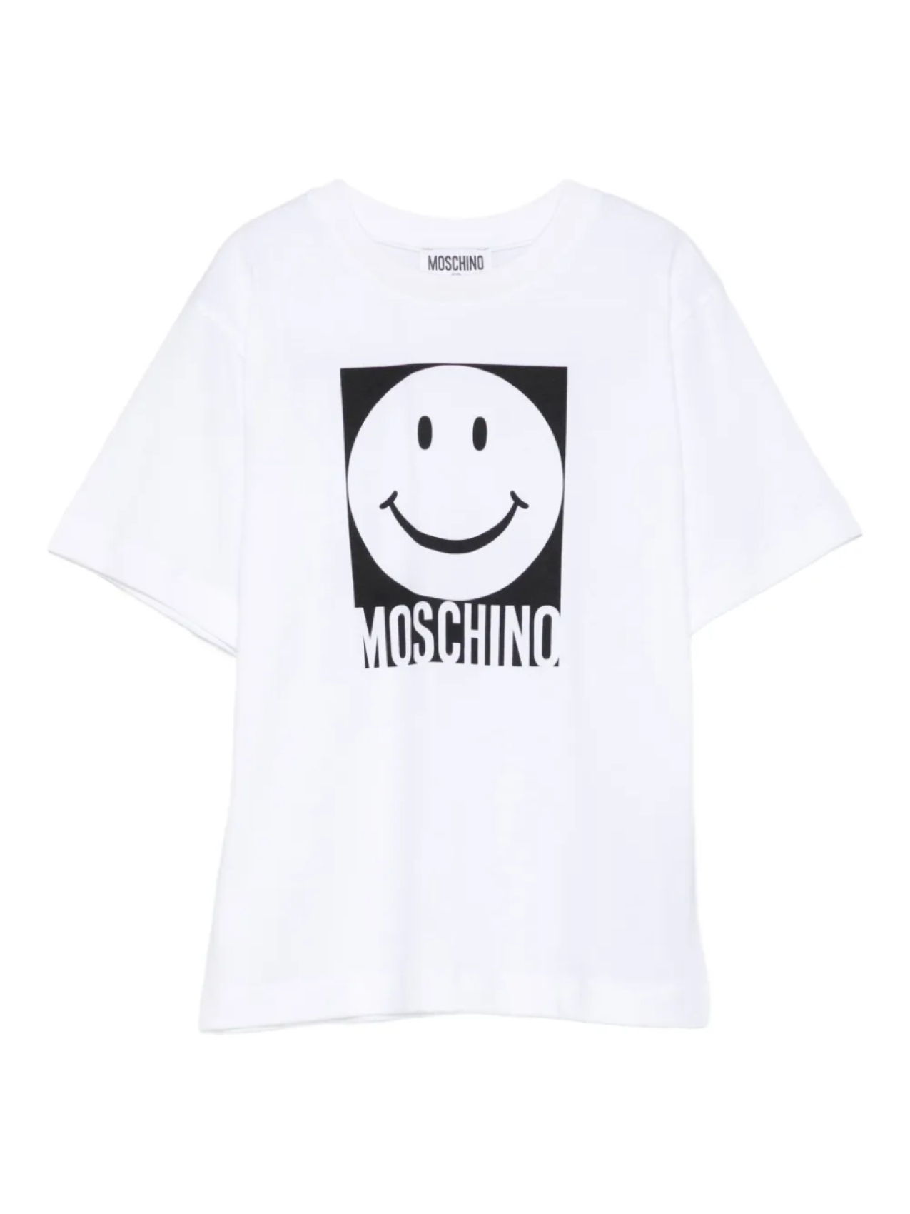 

Футболка Moschino Kids со смайликом, белый