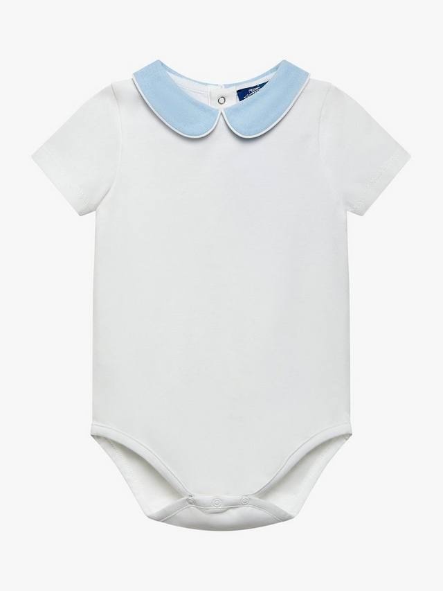 

Боди с воротником из джерси baby milo Trotters, цвет White/Chambray