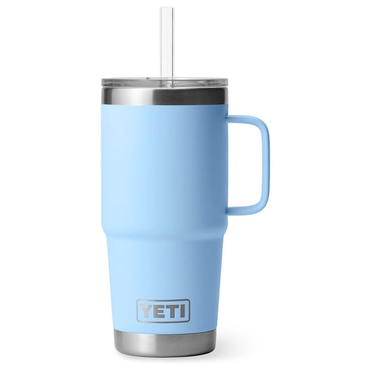 

Кружка Рамблер 25 унций, большая, небесно-голубая, с соломенной кружкой Yeti