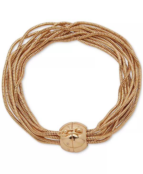 

Браслет золотистого оттенка с многорядной купольной магнитной застежкой Anne Klein, gold