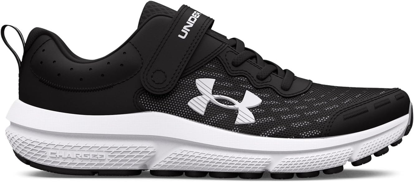 Детские кроссовки Under Armour Assert 10 с альтернативной застежкой, белый/черный — фото 2