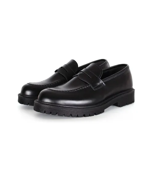 Мужские лоферы на толстой подошве 4cm Lucien Classic THENOPI черные — фото 3