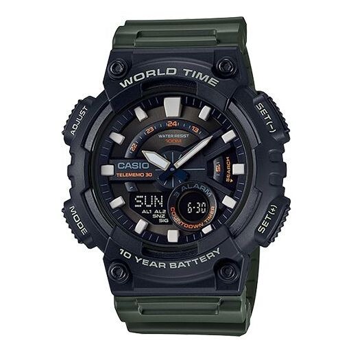 

Часы CASIO G Shock Sports Waterproof Mens BlackGreen Analog/Digital Combo, зеленый