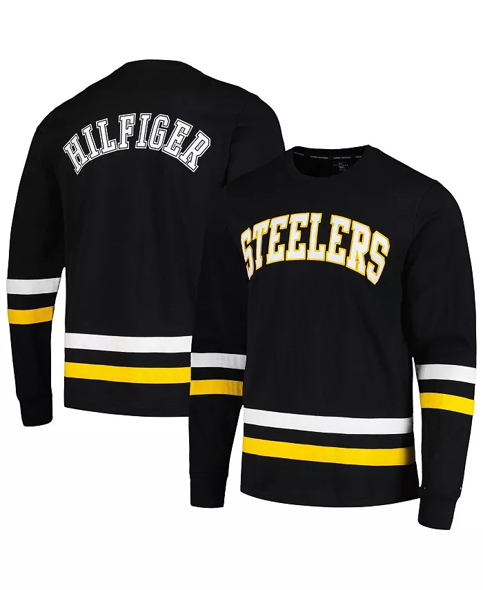 

Мужская черная с золотом футболка с длинным рукавом Pittsburgh Steelers Nolan Tommy Hilfiger