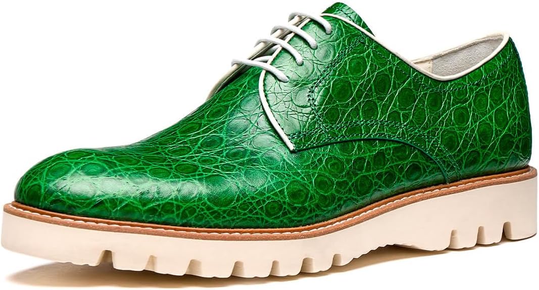 

Мужские классические туфли из натуральной итальянской кожи коровы, повседневные оксфорды, дерби, кроссовки, удобная официальная обувь Jepsen Gord, зеленый