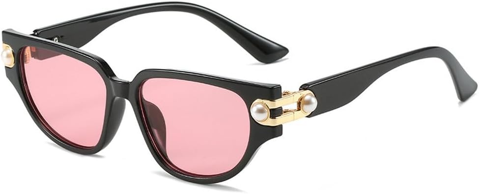 

Винтажные солнцезащитные очки «кошачий глаз» для женщин, роскошные, жемчужные, модные, сексуальные, элегантные очки для дам, защита от ультрафиолета UV400 HVTVTLA, Black Pink
