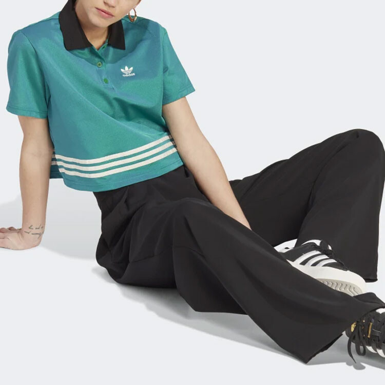 SS23 Adicolor 70s Retro Series Polo Shirt Womens Green Adidas Originals — фото 4