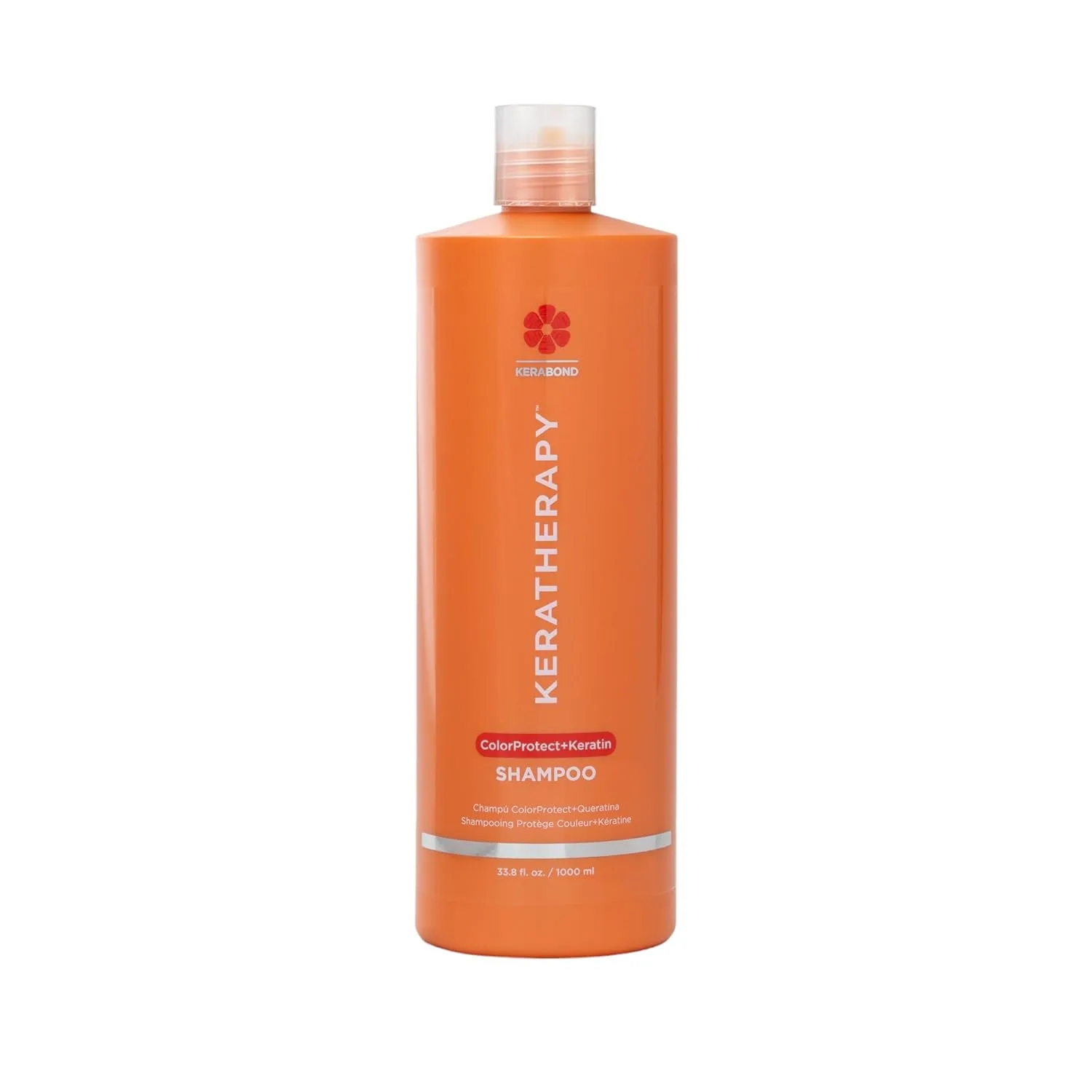 KERATHERAPY Keratin Infused Color Protect шампунь, 1000 мл, без глютена для окрашенных волос с технологией Kerabond, маслом красной малины, омега-3 и 6, red