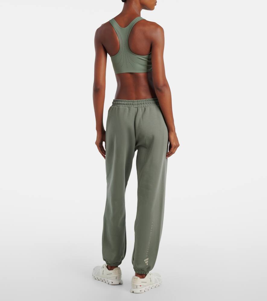 Флисовые спортивные штаны из хлопковой смеси Adidas by Stella McCartney, Stone Green — фото 3