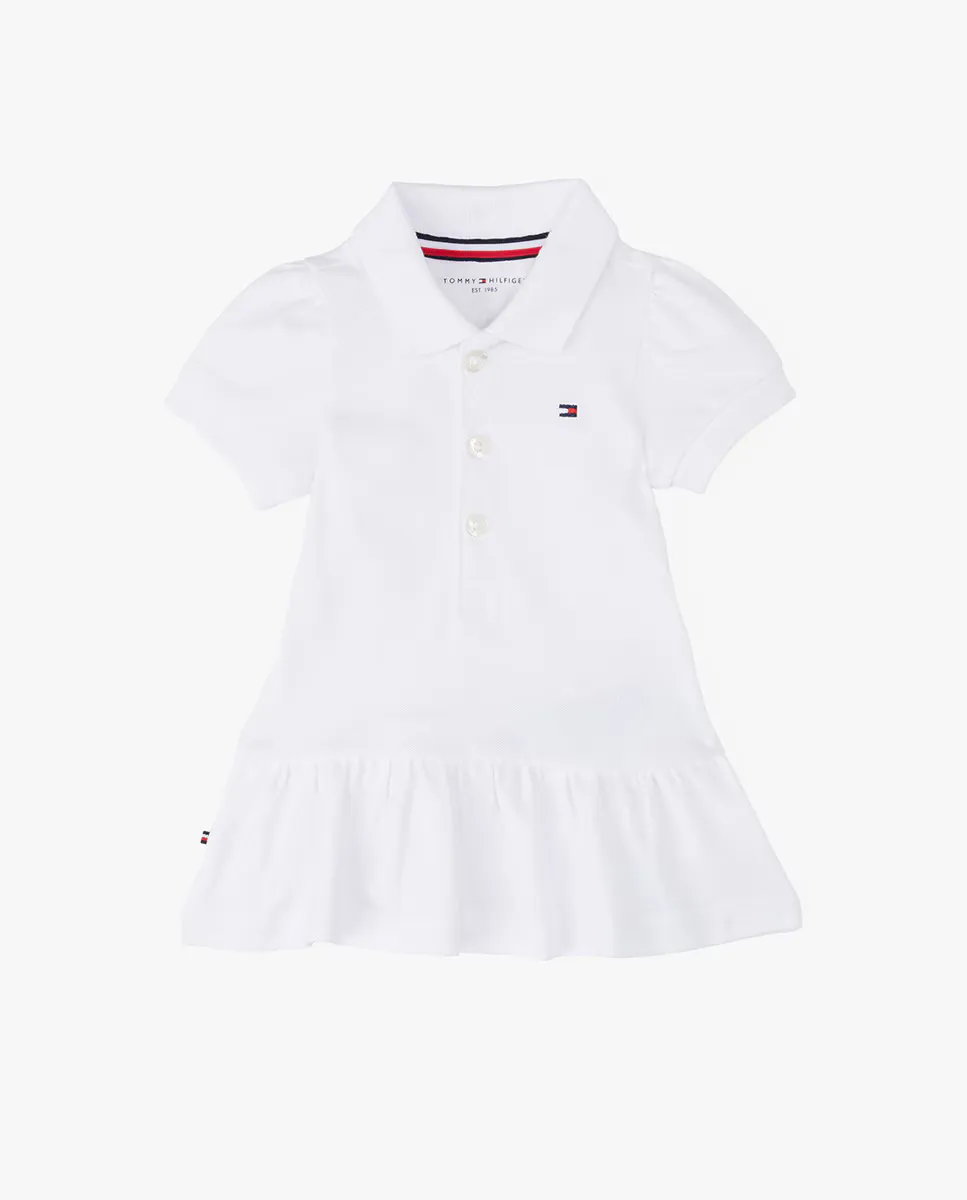 

Платье для девочки в стиле поло с рюшами Tommy Hilfiger, белый