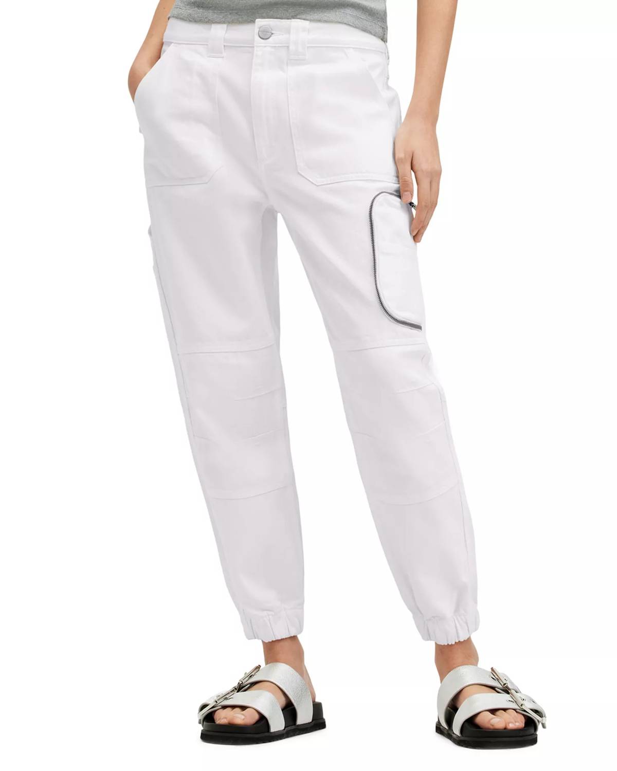 

Джинсы карго Florence Slim эластичного кроя белого цвета All Saints, белый