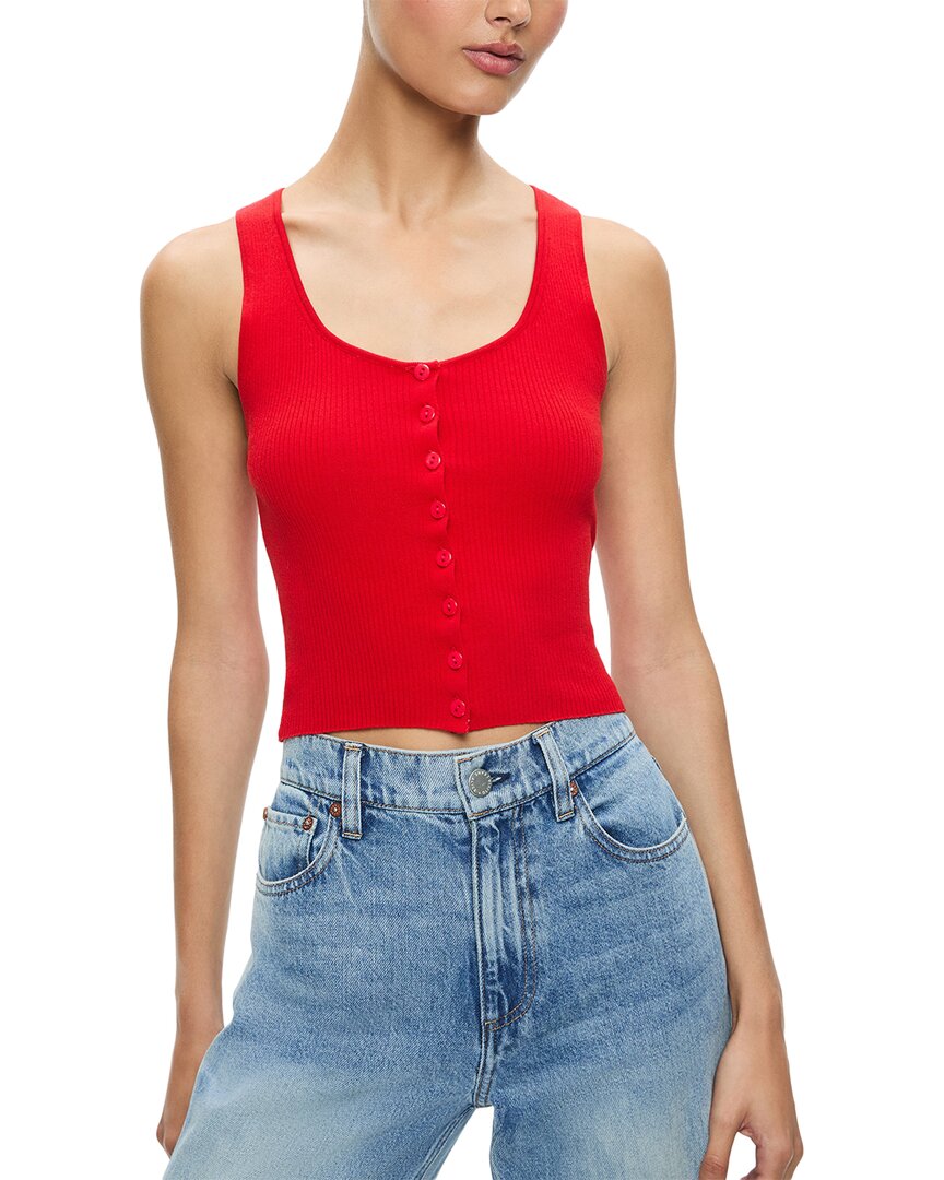 

Alice + olivia Daryn Button Thru укороченная майка, красный