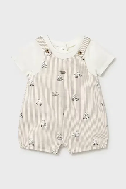 Комбинезон с коротким рукавом Mayoral Newborn, бежевый
