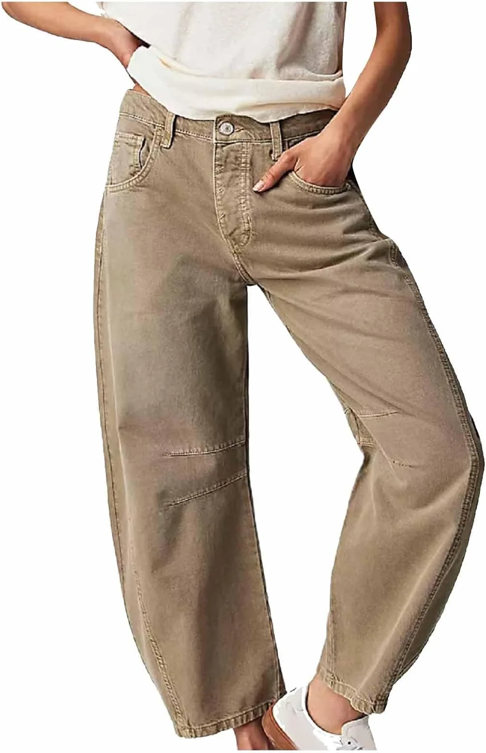 

Akklian женские джинсы wide leg high waisted stretchy baggy