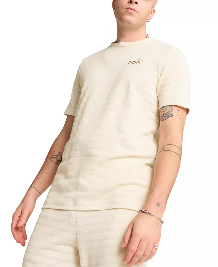 

Мужская футболка Ess Elevated Regular-Fit с фактурной полоской Puma, мультиколор