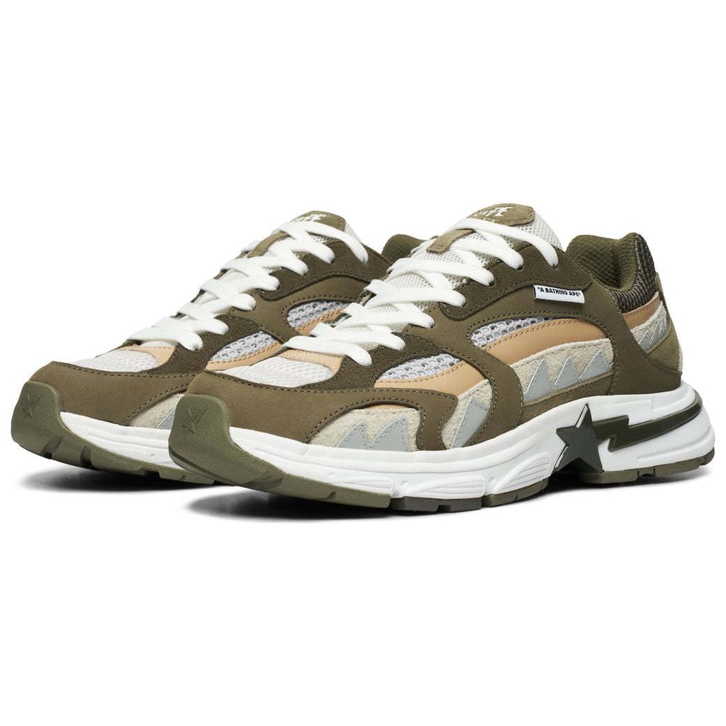 A BATHING APE SHARK STA противоскользящие низкие повседневные туфли мужские бежевые, цвет Beige — фото 3