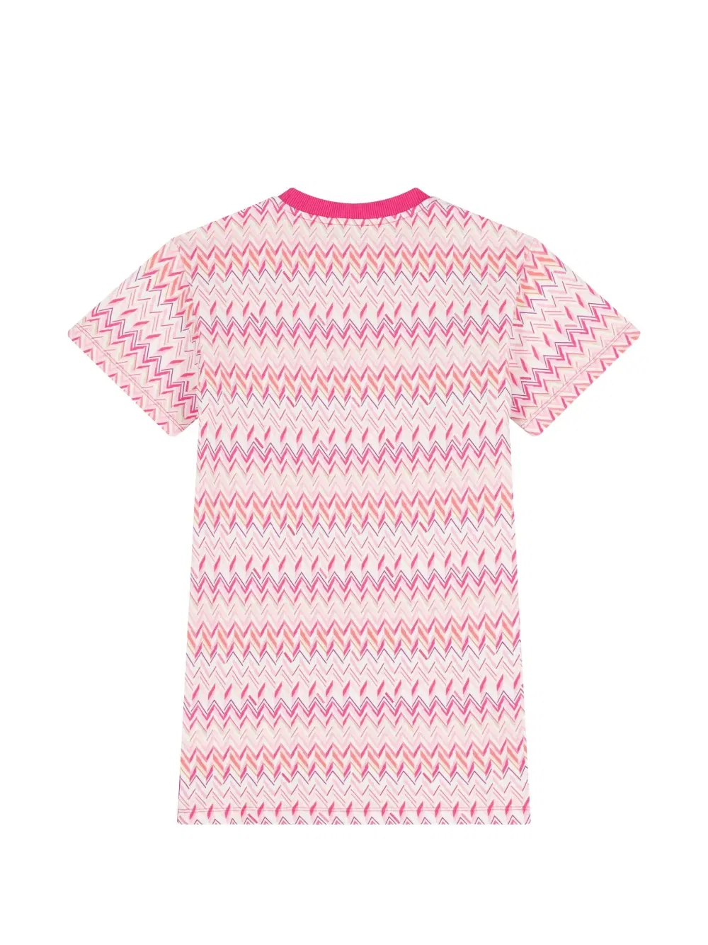 Платье с короткими рукавами и зигзагообразным узором Missoni Kids, розовый — фото 2