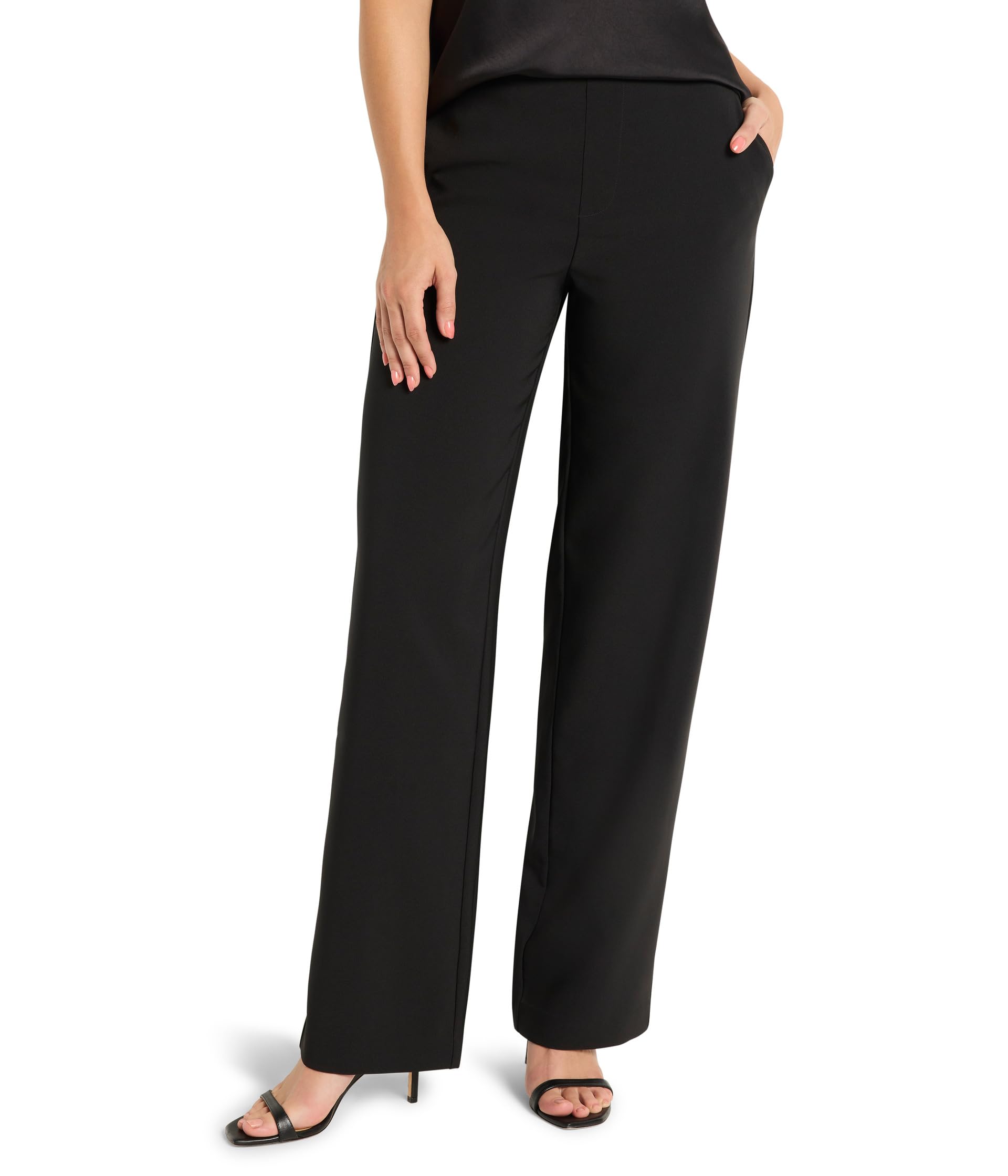 

Брюки NIC+ZOE 31" Stretch Suiting Lenox Wide-leg Pant, цвет Black Onyx