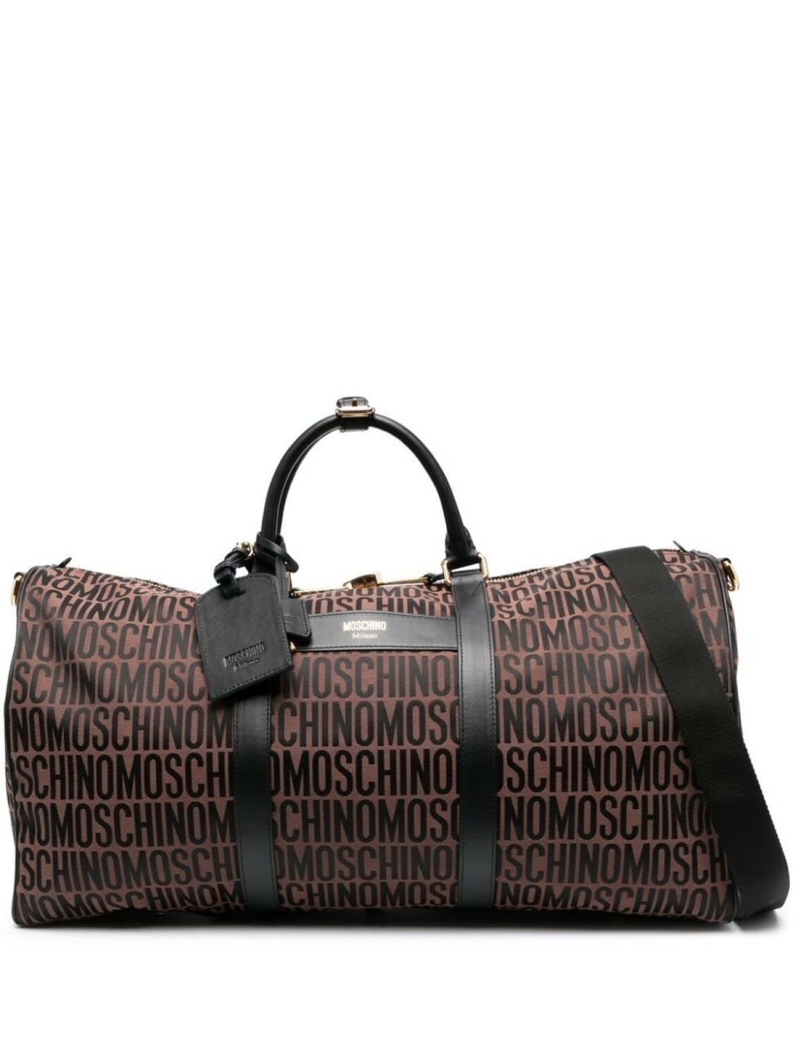 

Moschino дорожная сумка с логотипом, коричневый
