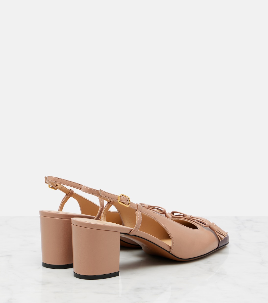 Valet Du Roi 60 кожаные туфли-лодочки на ремешке Valentino Garavani, Rose Cannelle/Dark Garnet — фото 2