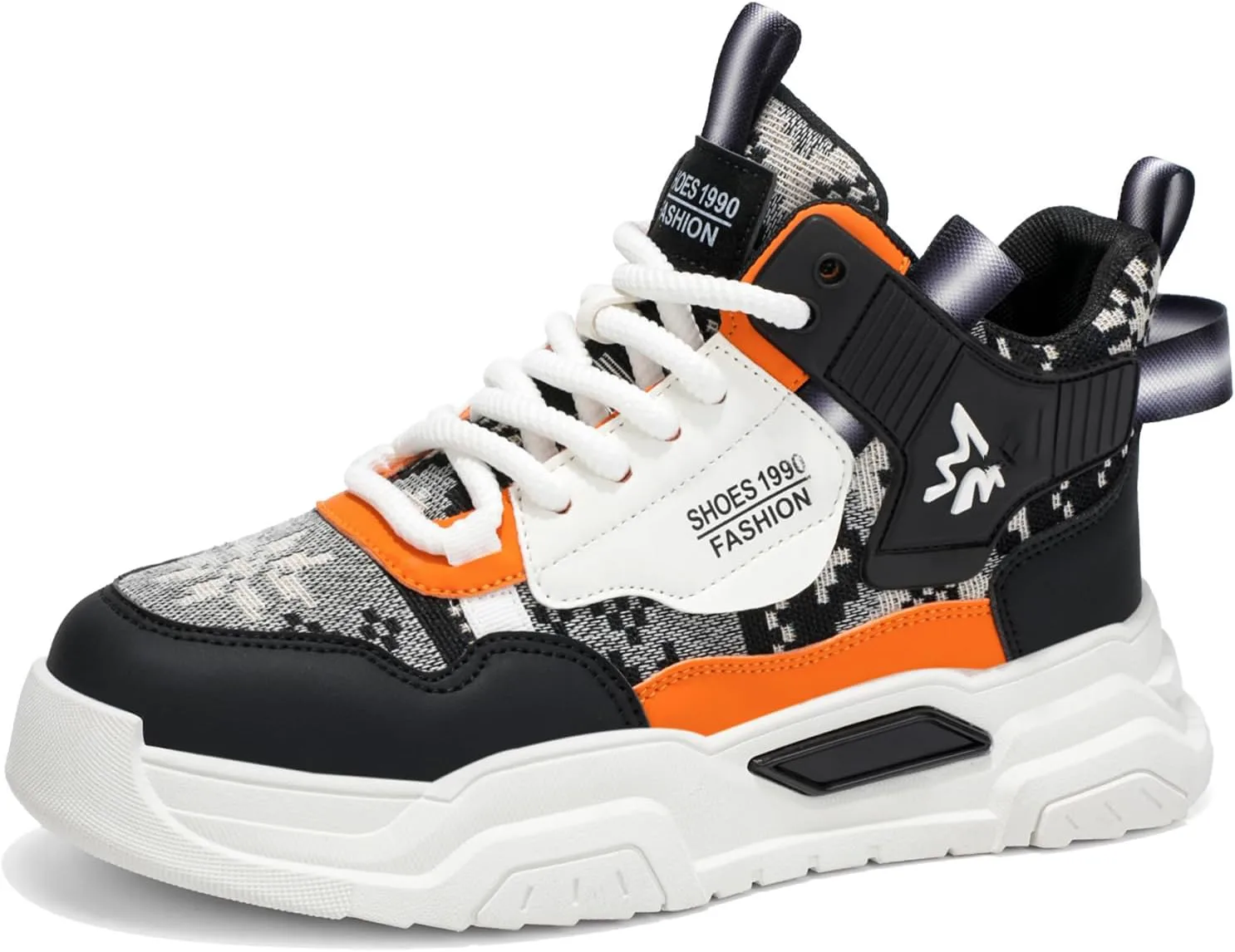 

Мужские модные кроссовки высокие скейт-ботинки стильные уличные кроссовки повседневные прогулочные туфли SPWAGYM, черный