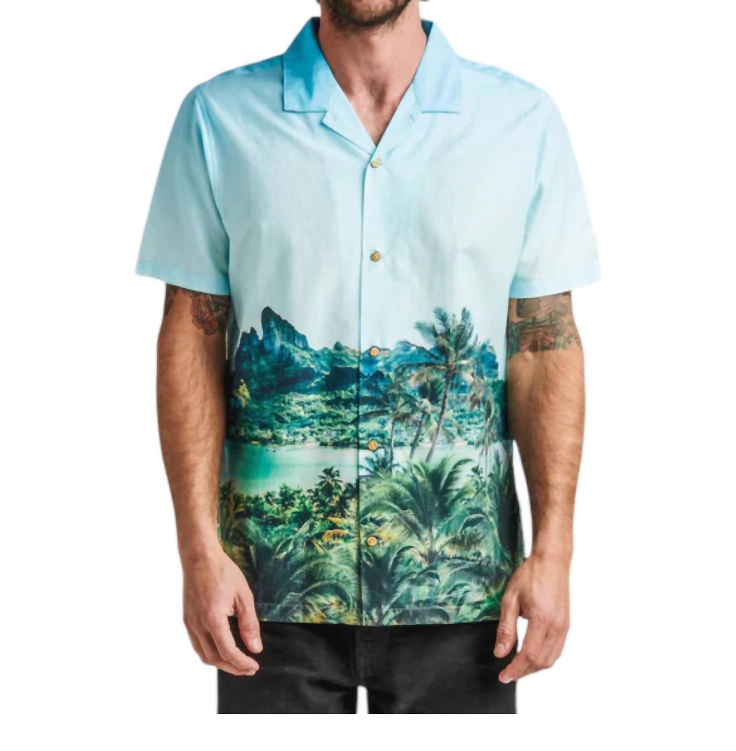 

Рубашка с воротником Gonzo Camp в цвете Otemanu Light Blue ROARK